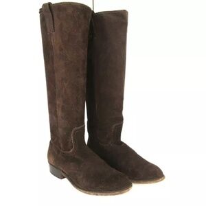 Frye Bari Brown Suede Leather Riding - Equestrian Boot Brown Women's 7